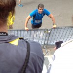 Just after crossing the finish line saying hello to my wife. Two minutes prior to the blast.
